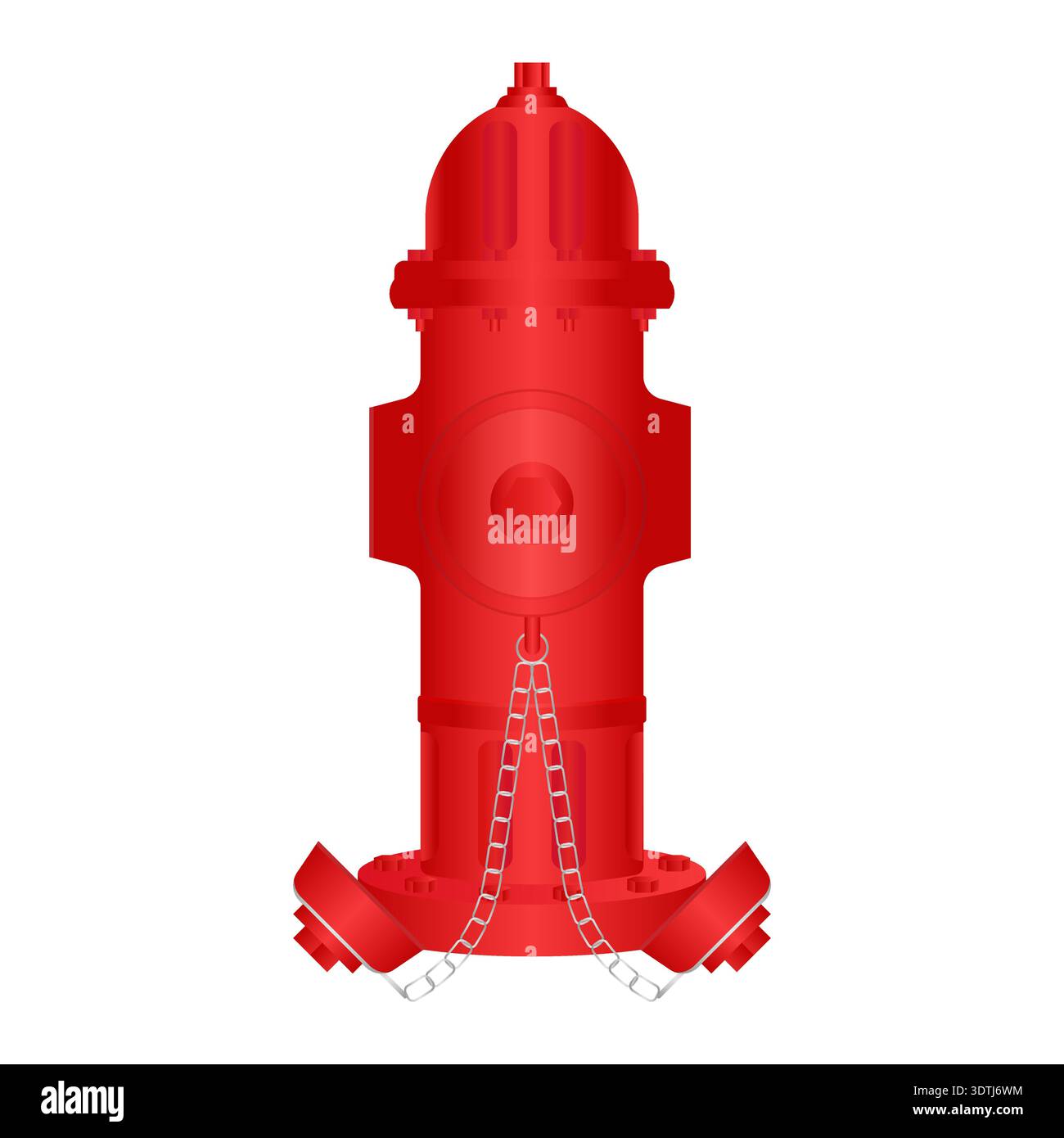 Red Fire Hydrant. Vector Illustration. Stock Vector