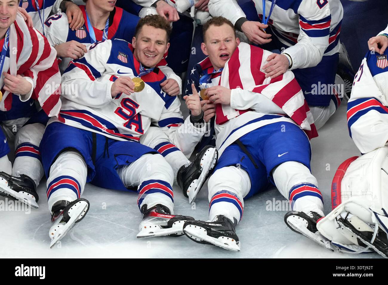 United States' Matthew Tkachuk, left, and Brady Tkachuk pose for the ...