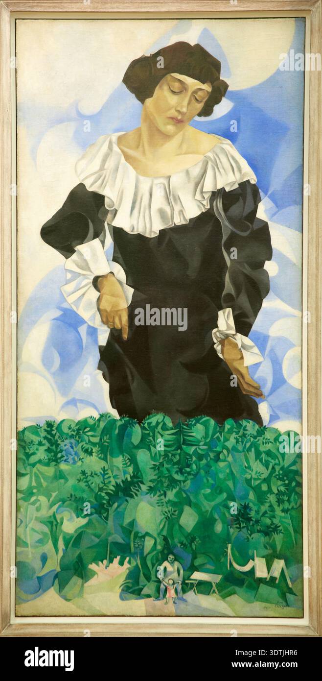 Bella au col blanc, 1917, Marc Chagall, Centre George Pompidou, Musee National d'Art Moderne, Paris. France Stock Photo