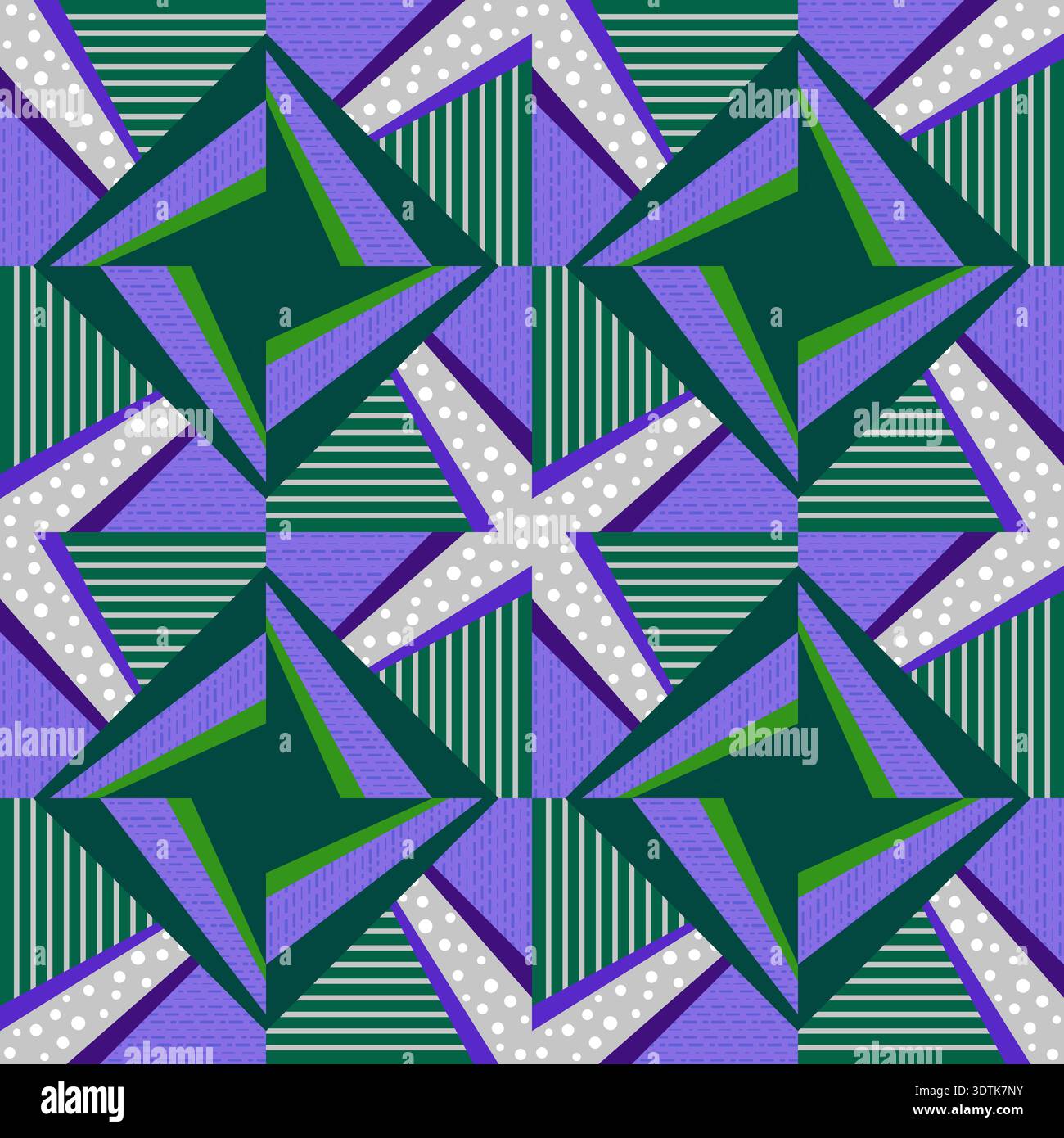 Geometry complex pattern in patchwork style Stock Vector