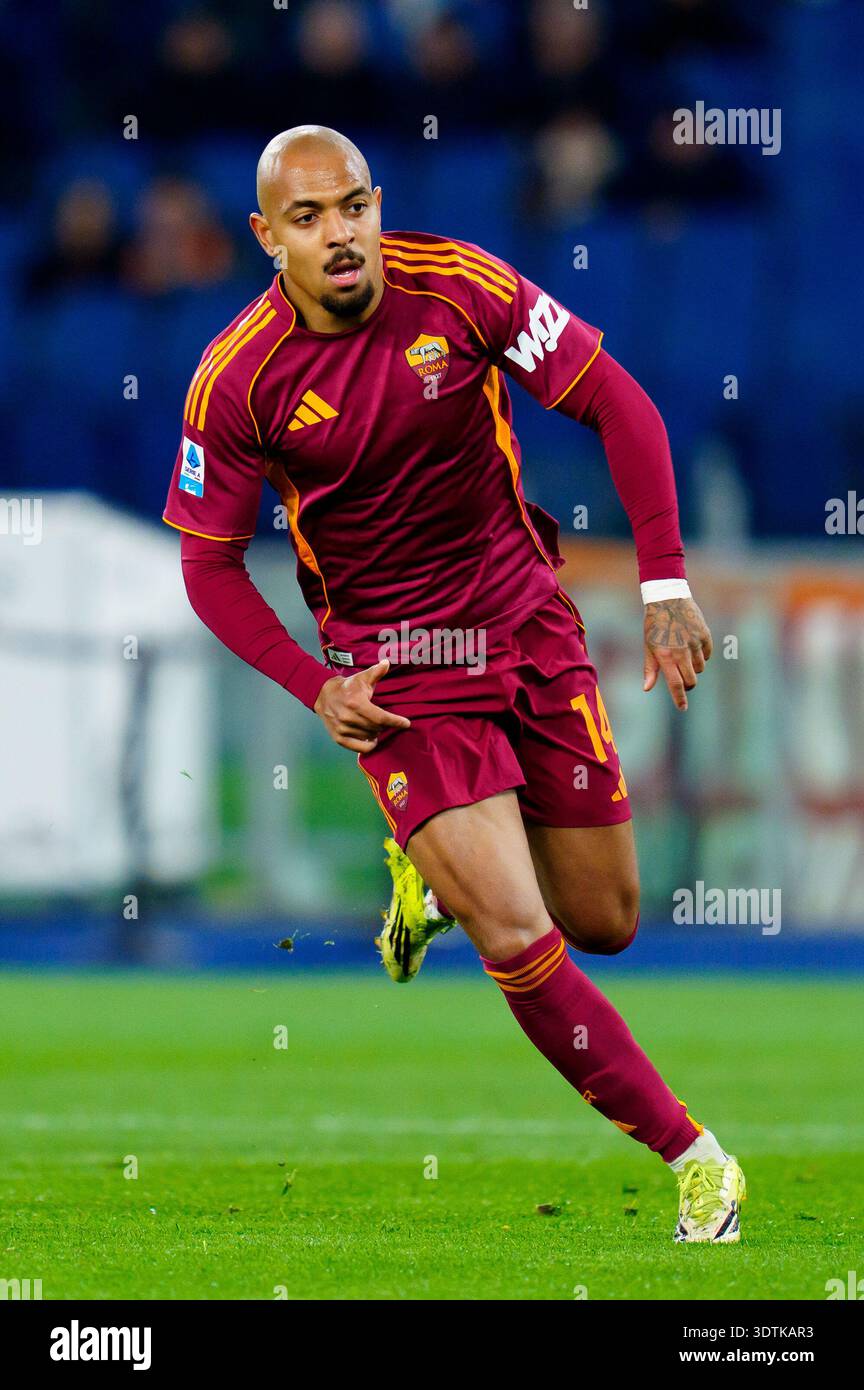 Donyell Malen Of AS Roma In Action During The Serie Serie A Enilive donyell-malen-of-as-roma-in-action-during-the-serie-serie-a-enilive