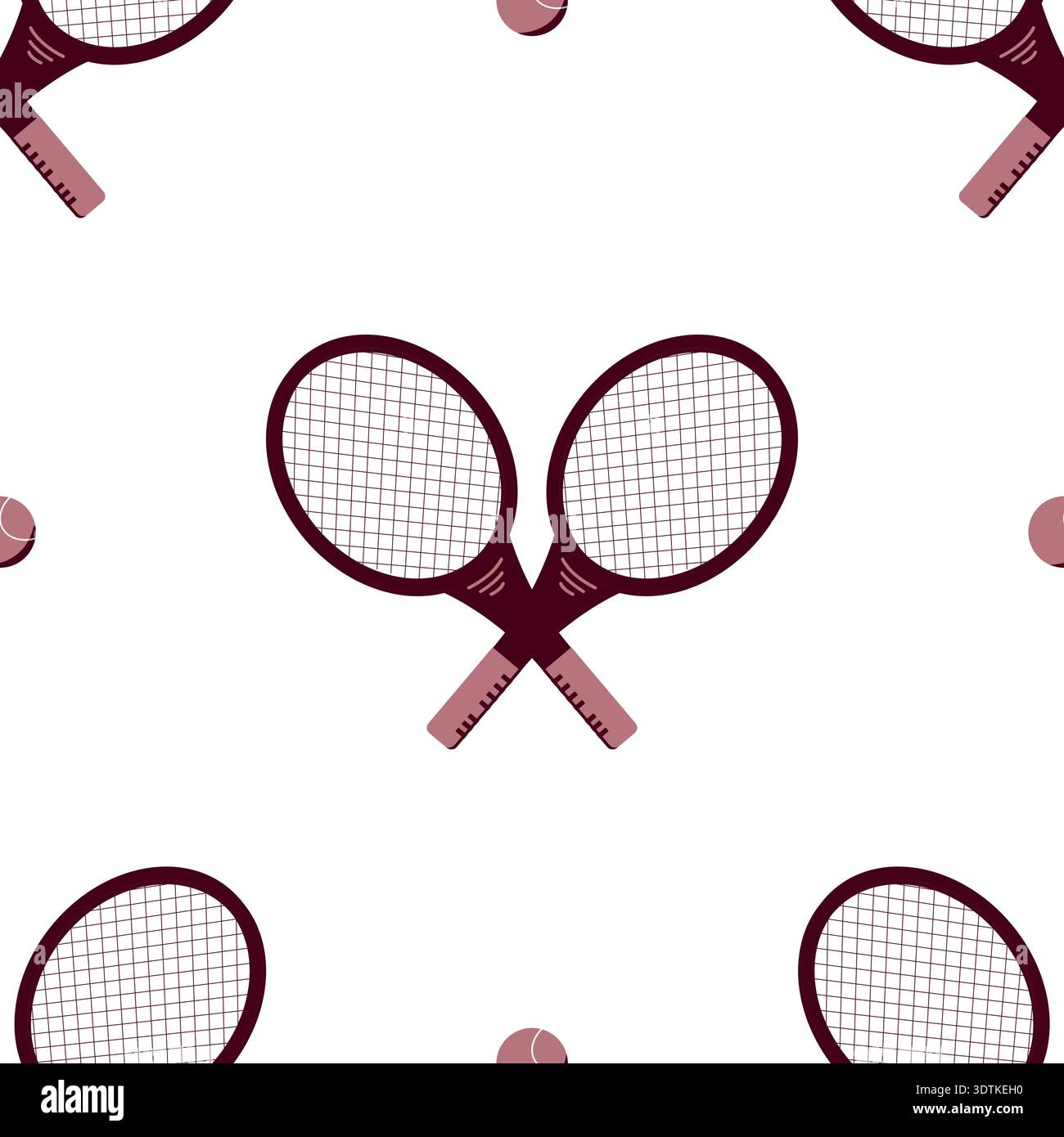Scrapbook Design Racket Seamless tennis pattern. Two crossed rackets and ball. Flat Vector ...