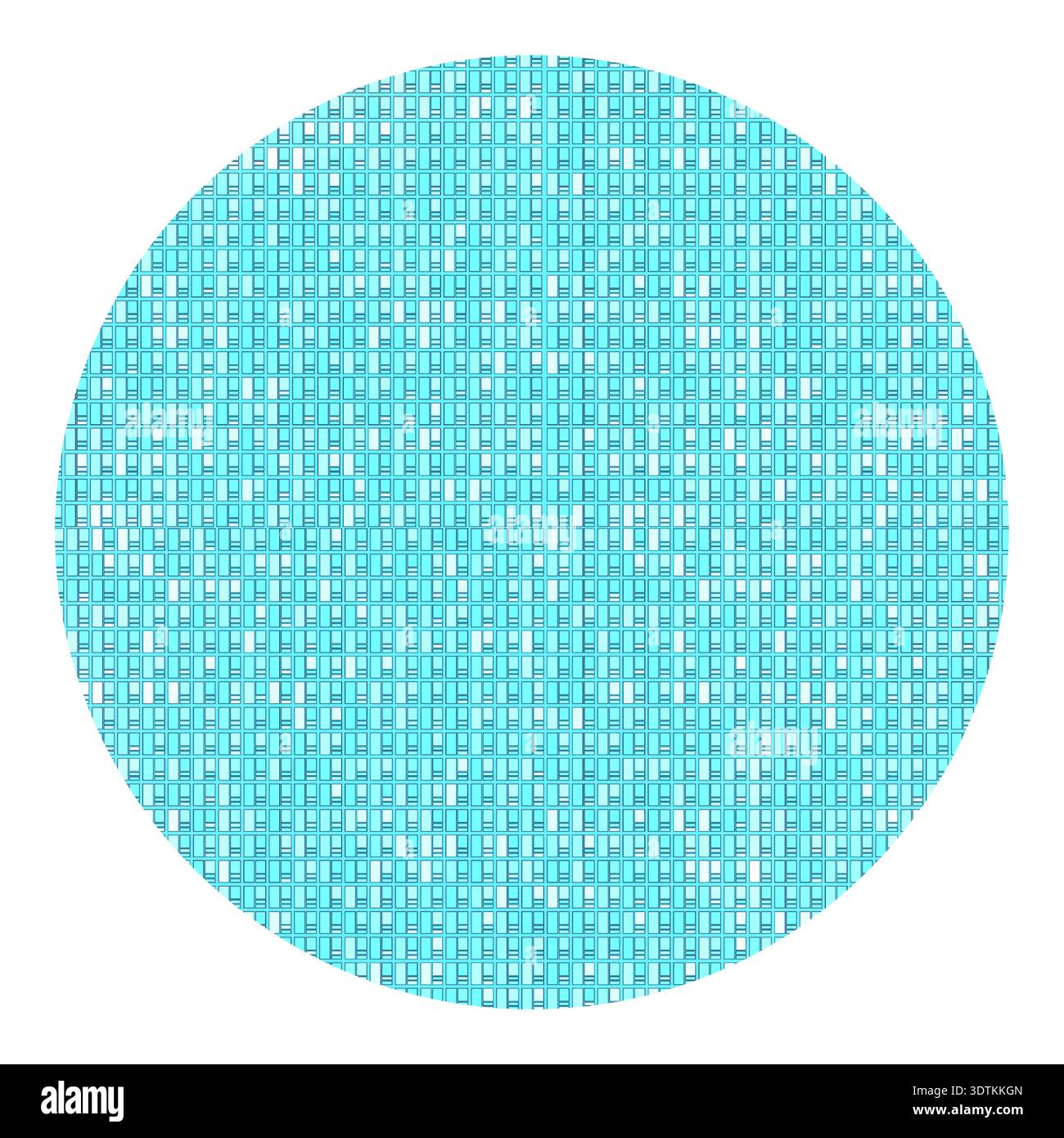 Colorful Semiconductor Silicon Wafer with Microchip Grid Pattern Stock ...