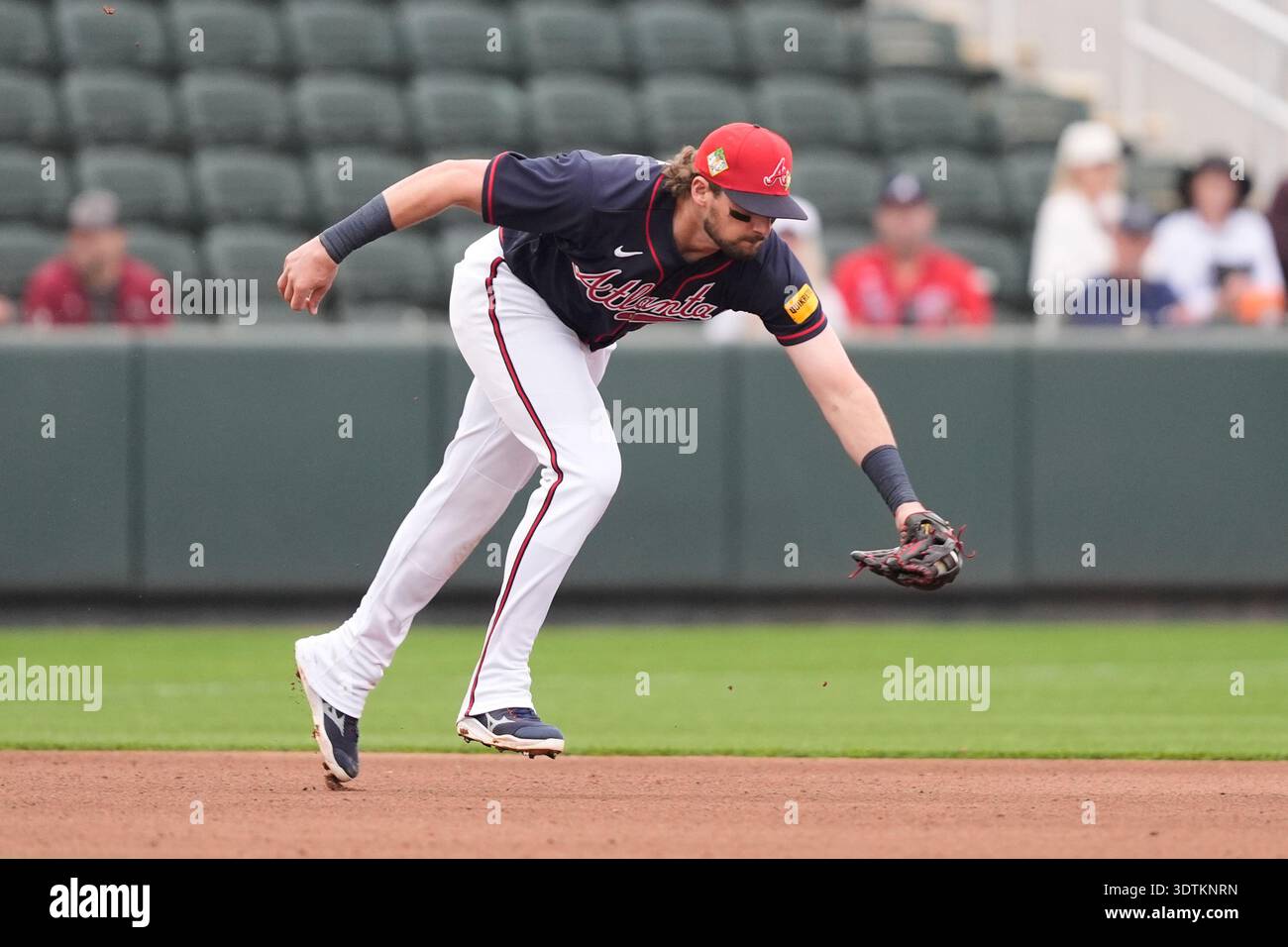 Austin Riley Third Base Atlanta Braves third baseman Austin Riley fields a groundout by ...