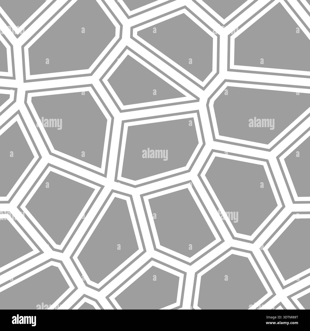 Voronoi tessellation seamless pattern. Abstract geometric design with irregular polygonal cells. Stock Vector