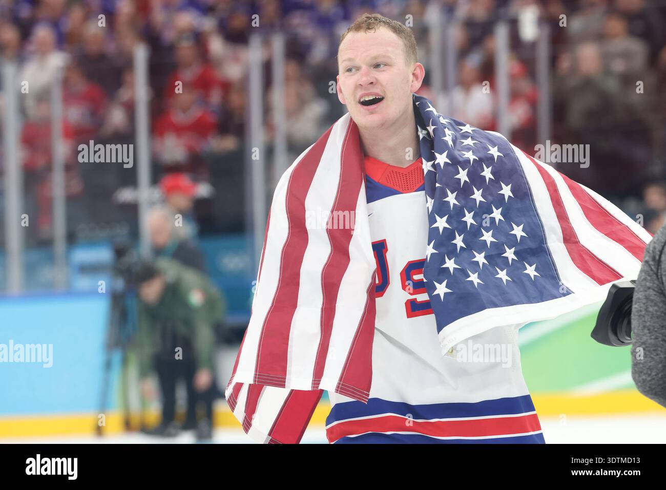 February 22, 2026: Brady Tkachuk (7) of the United States celebrates ...