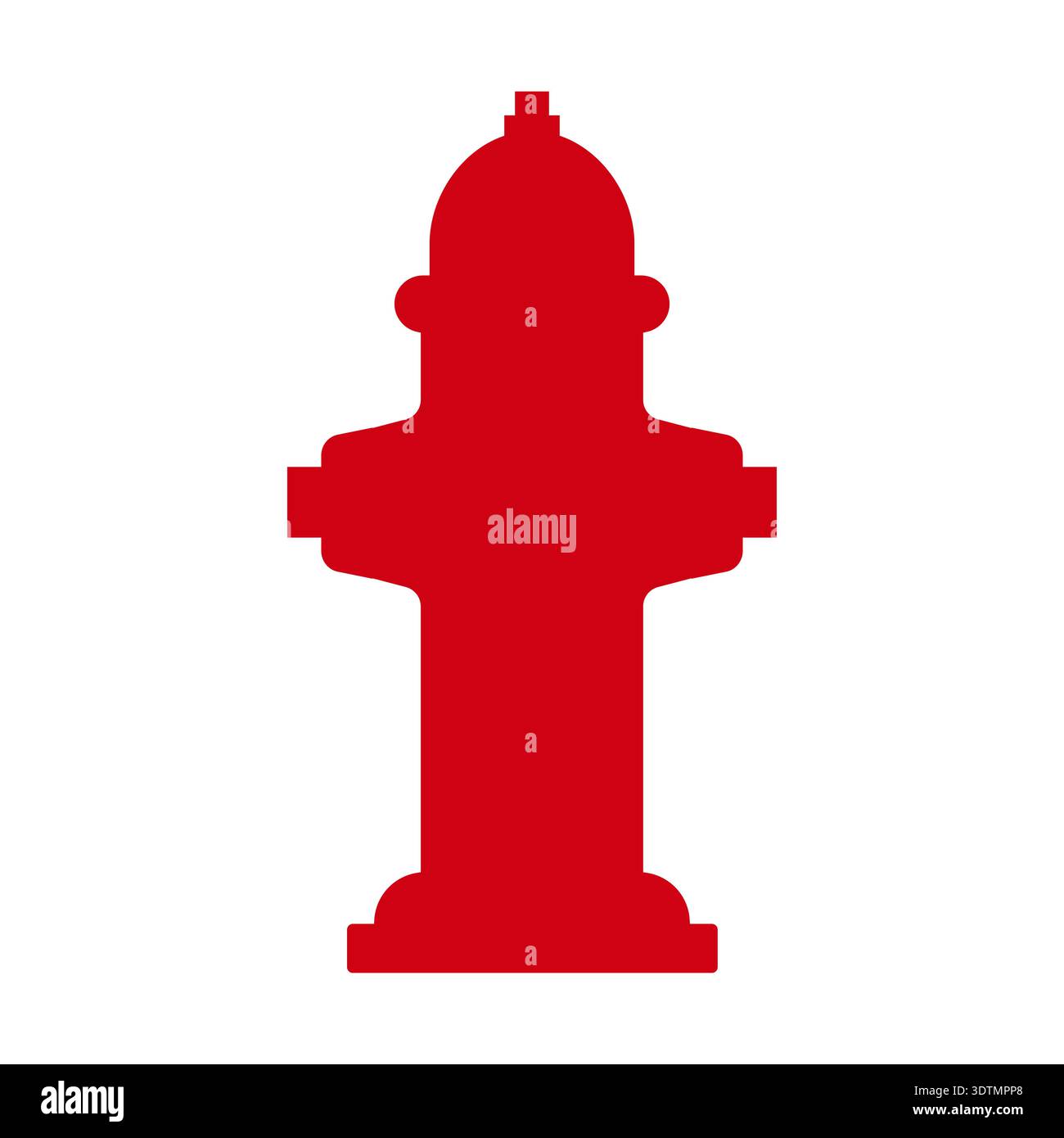 Fire Hydrant Icon Symbol. Vector Illustration Isolated on Red Background. Stock Vector
