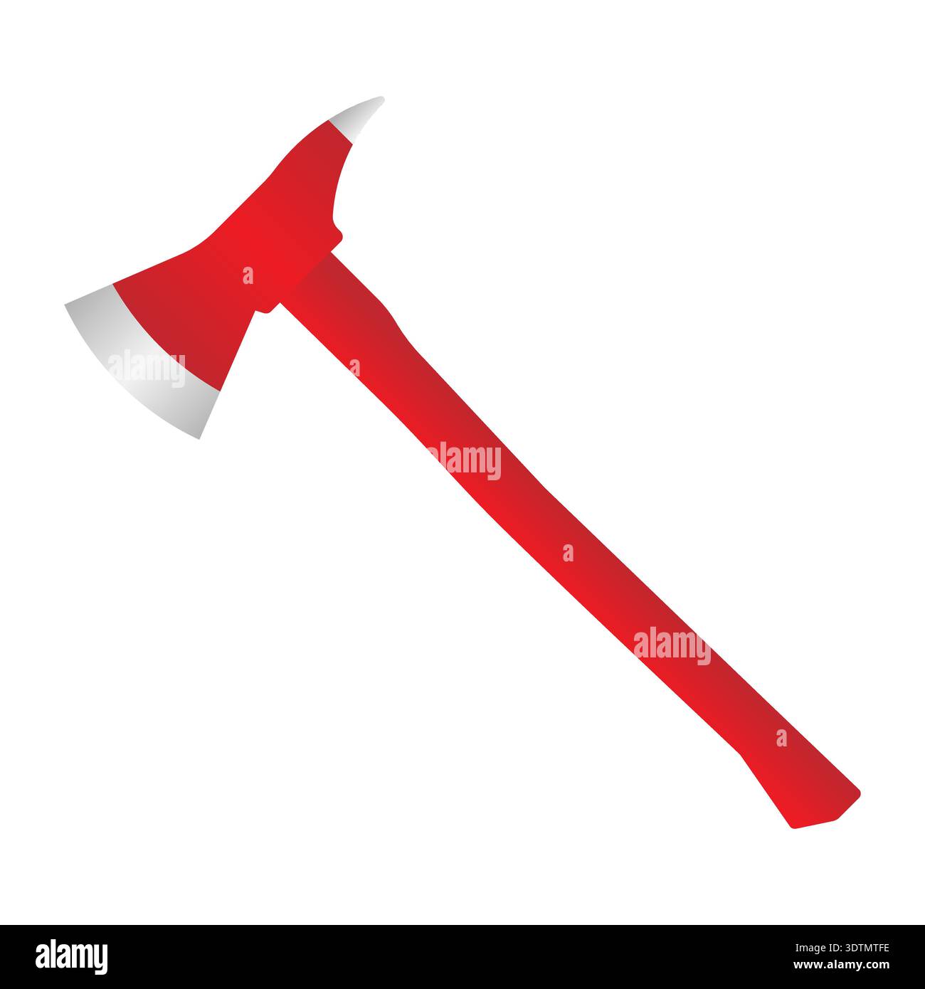 Fire Axe. Firefighter Axe. Vector Illustration Isolated on White Background. Stock Vector