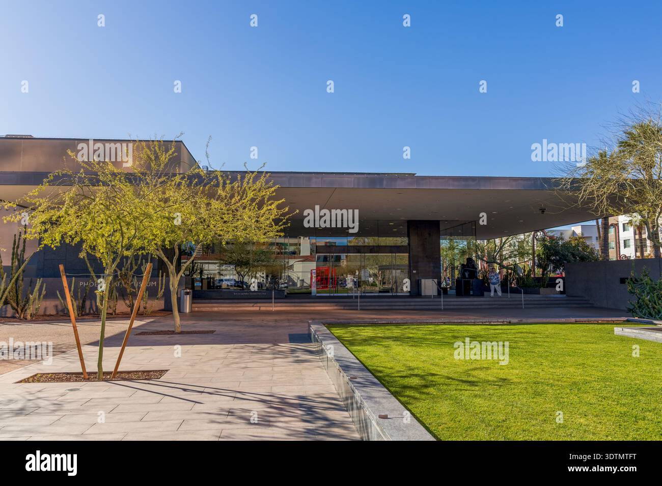 Phoenix, Arizona - February 4, 2026: The entrance to Phoenix Art Museum in downtown Phoenix, Arizona Stock Photo