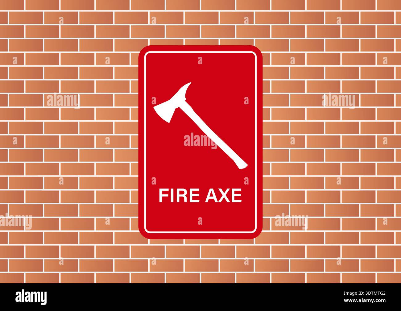 Fire Axe Sign Symbol on Wall. Firefighter Axe. Vector Illustration. Stock Vector