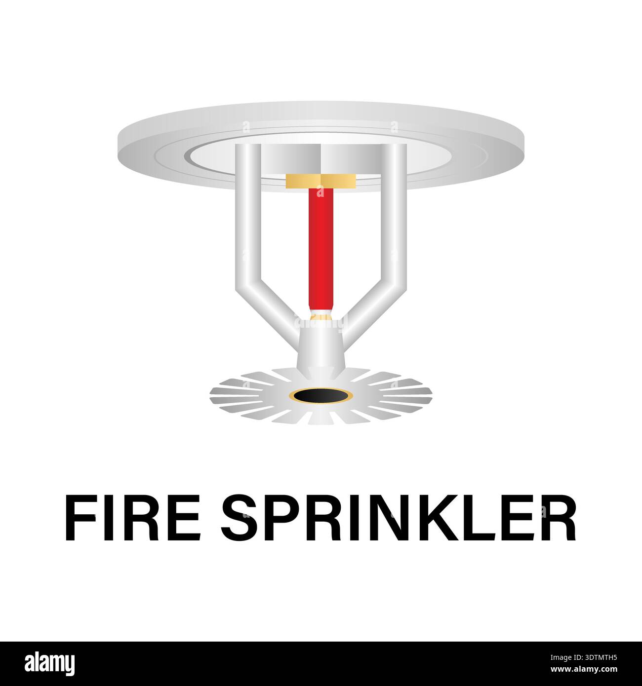 Fire Sprinkler Icon Symbol. Automatic Fire Extinguishing System. Vector Illustration. Stock Vector