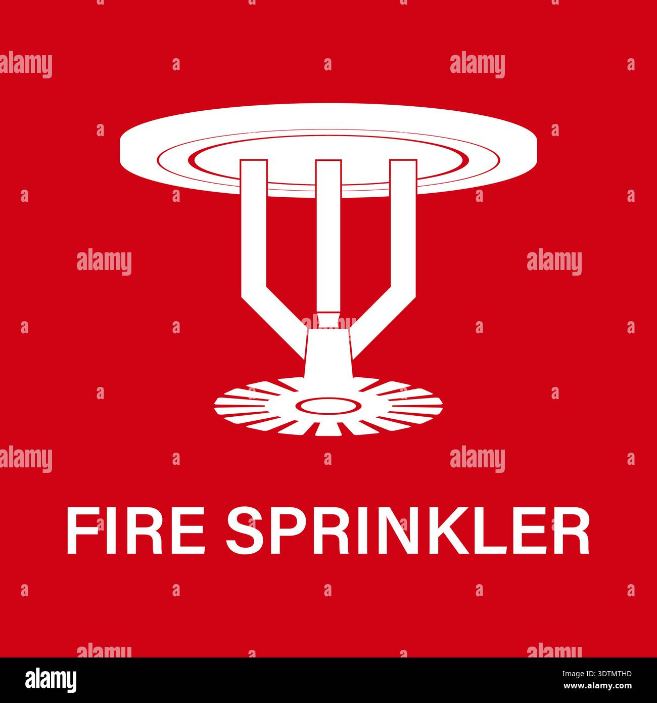 Fire Sprinkler Icon Symbol. Automatic Fire Extinguishing System. Vector Illustration. Stock Vector
