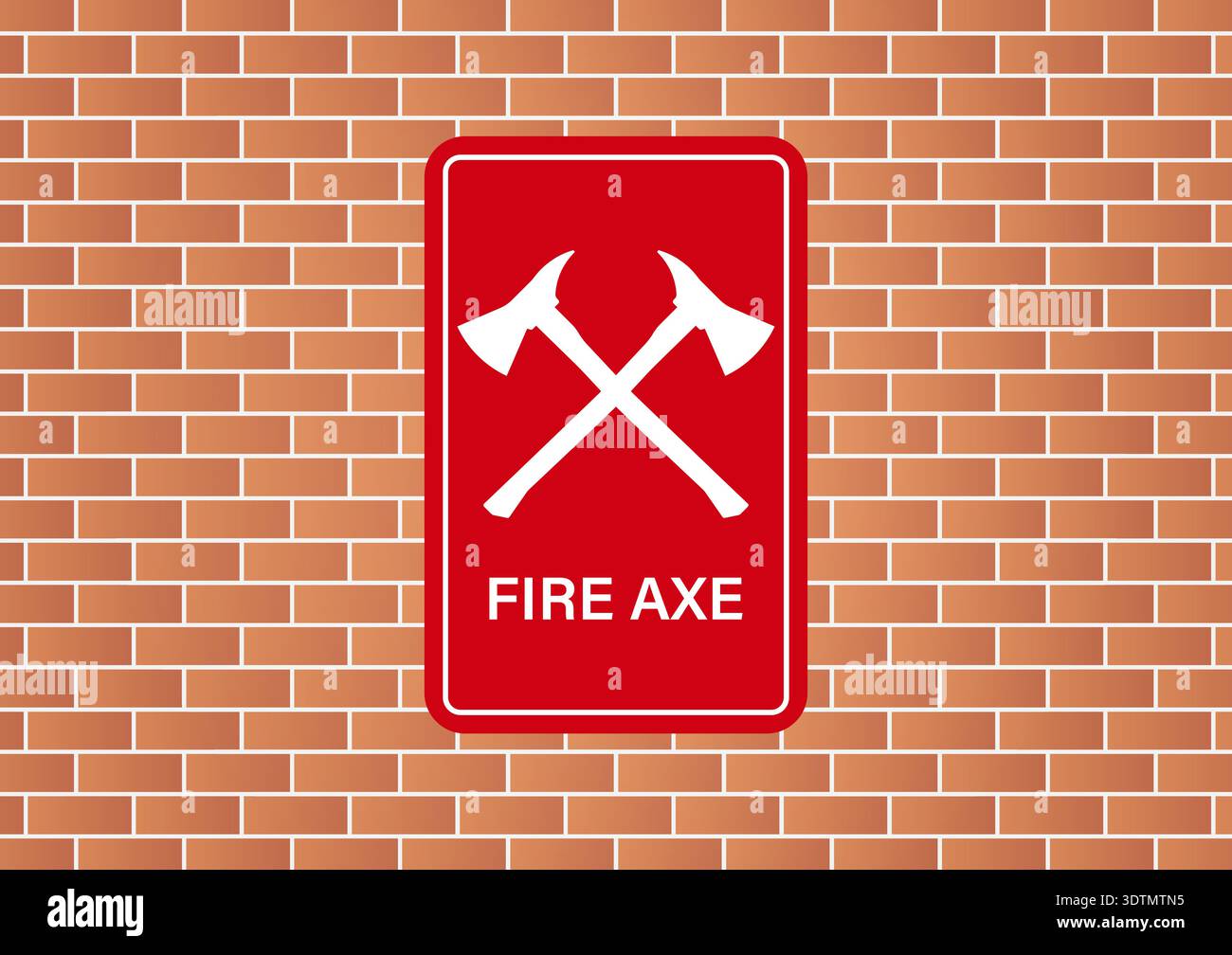 Fire Axe Sign Symbol on Wall. Firefighter Axe. Vector Illustration. Stock Vector