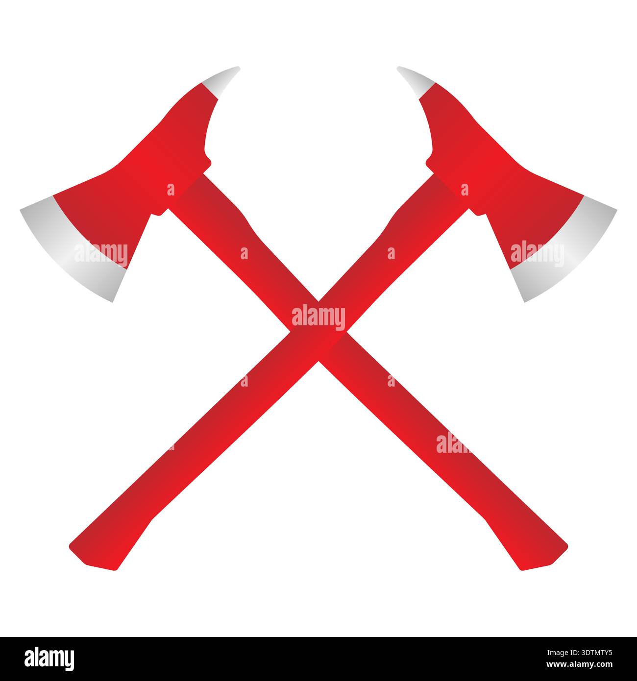 Fire Axe. Firefighter Axe. Vector Illustration Isolated on White Background. Stock Vector