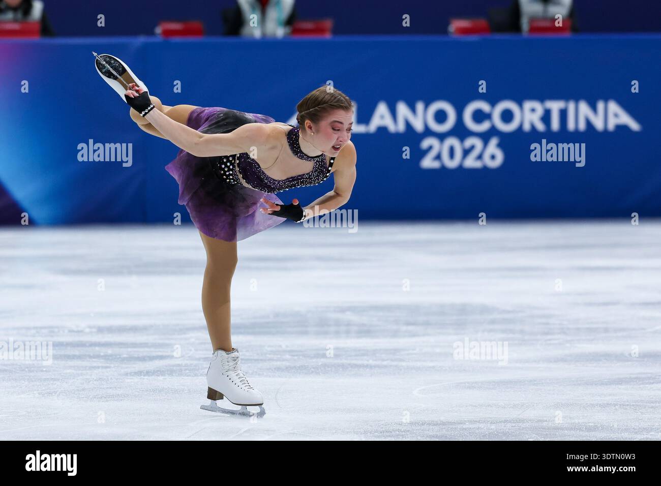 Olga Mikutina of Austria competes during the Figure Skating Women