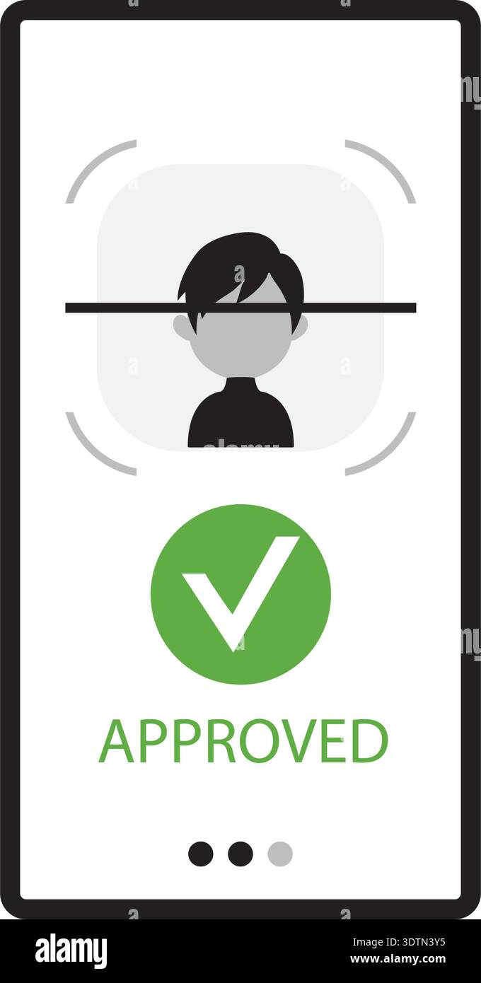 Digital Identity Verification on Smartphone with KYC Authentication and Personal Information Stock Vector