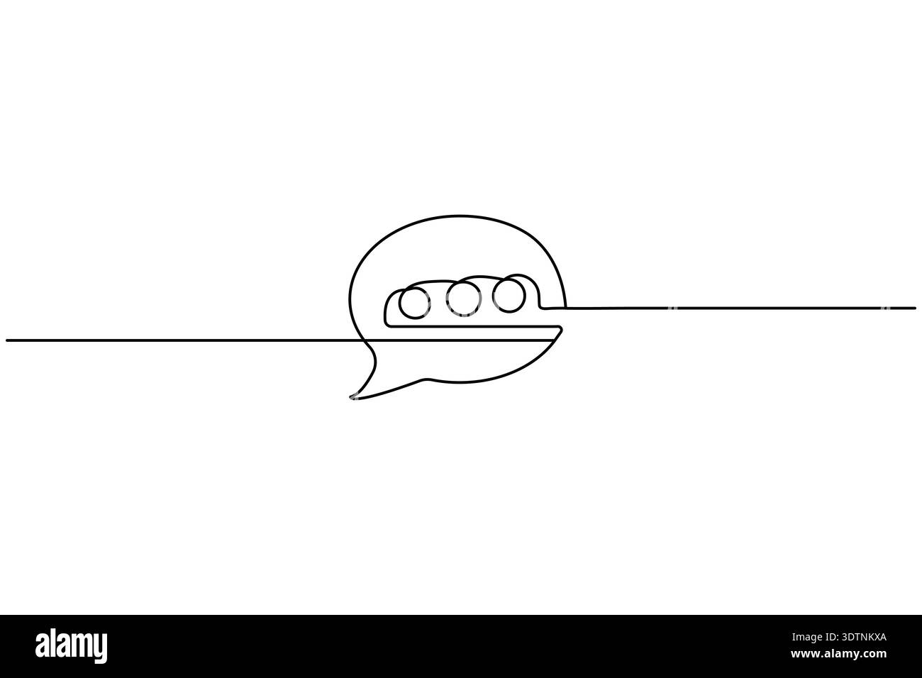 Speech bubble continuous line art drawing Stock Vector