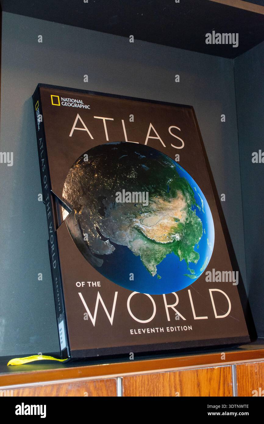 Close-up of the National Geographic 'Atlas of the World, Eleventh