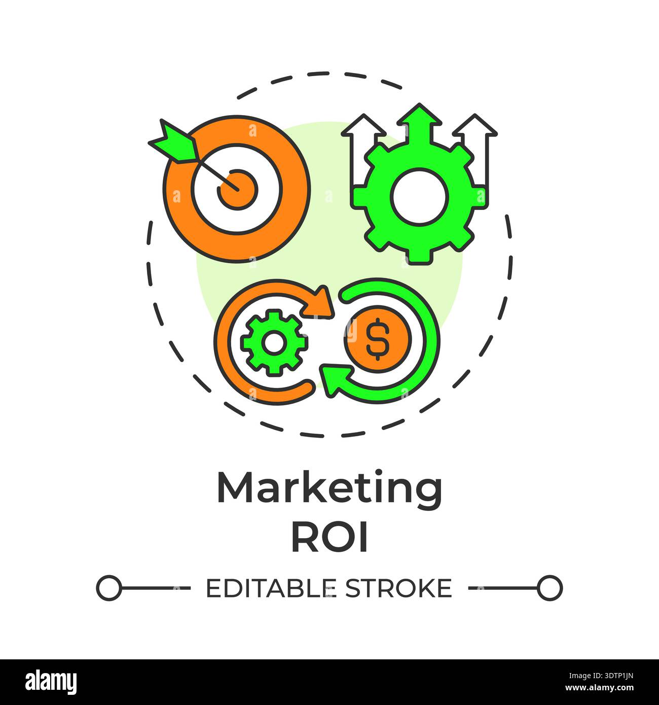 Marketing roi multi color concept icon Stock Vector