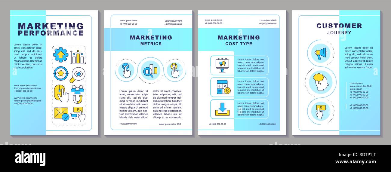 Marketing performance brochure layout Stock Vector