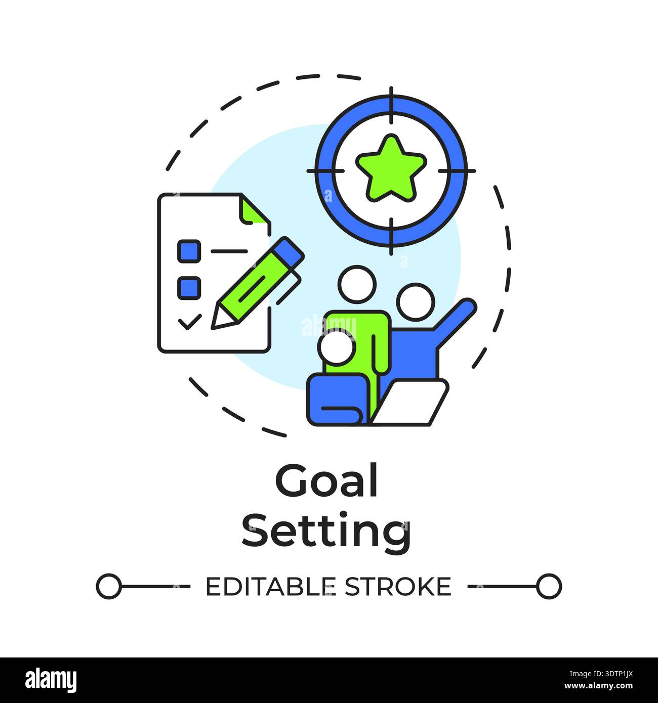 Goal setting multi color concept icon Stock Vector