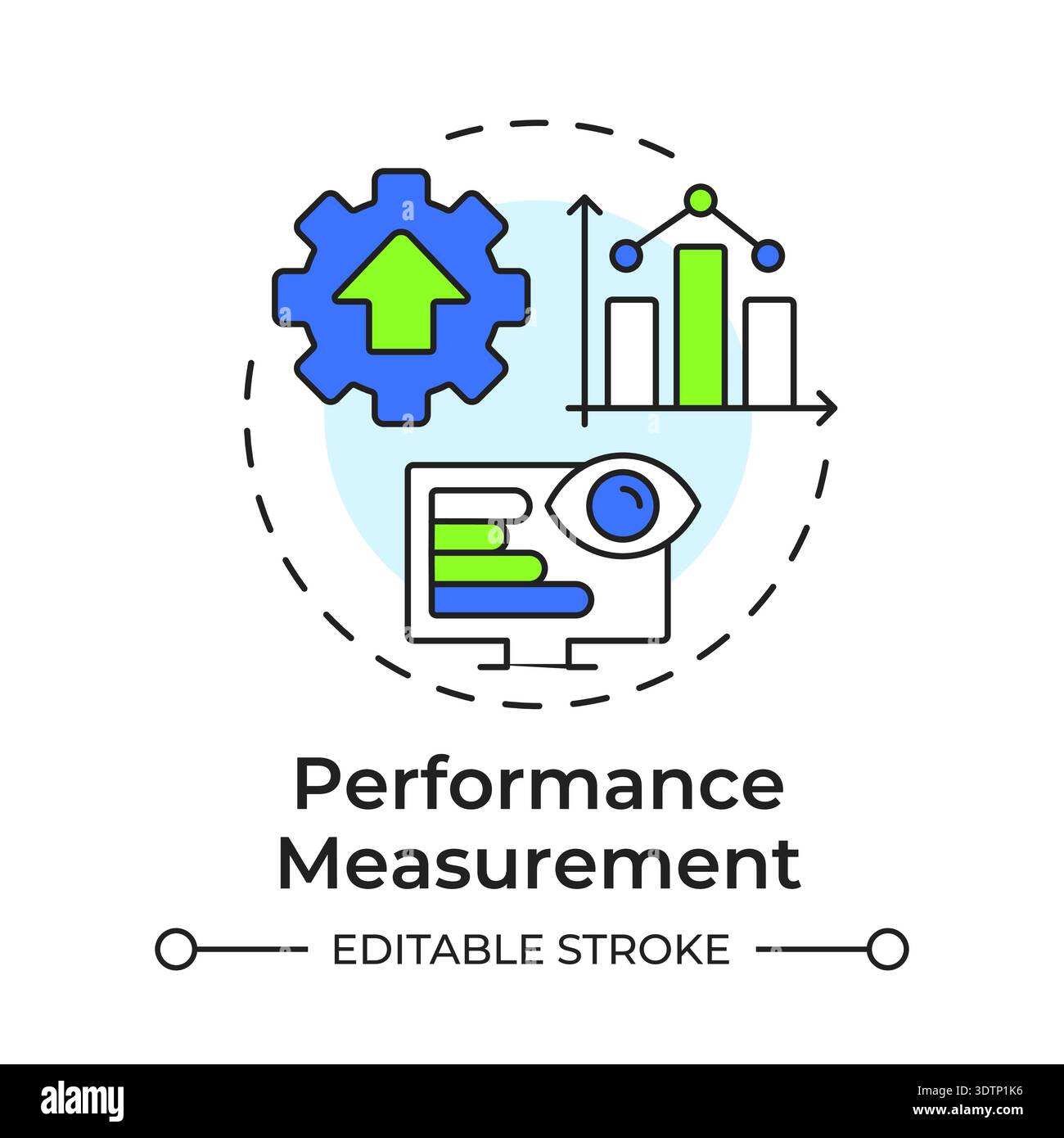 Performance measurement multi color concept icon Stock Vector