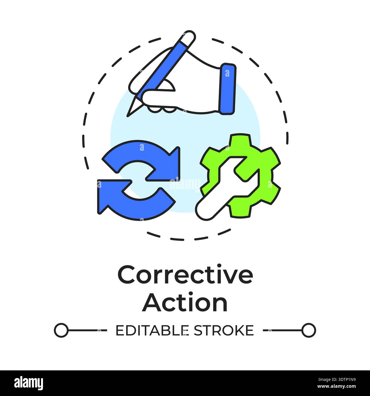 Corrective action multi color concept icon Stock Vector