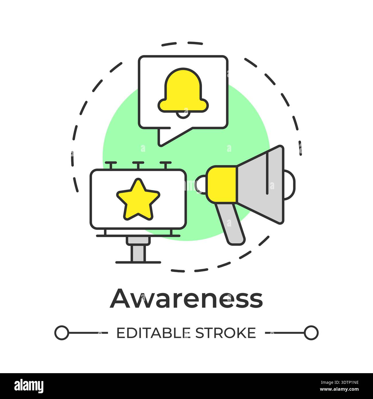 Awareness multi color concept icon Stock Vector
