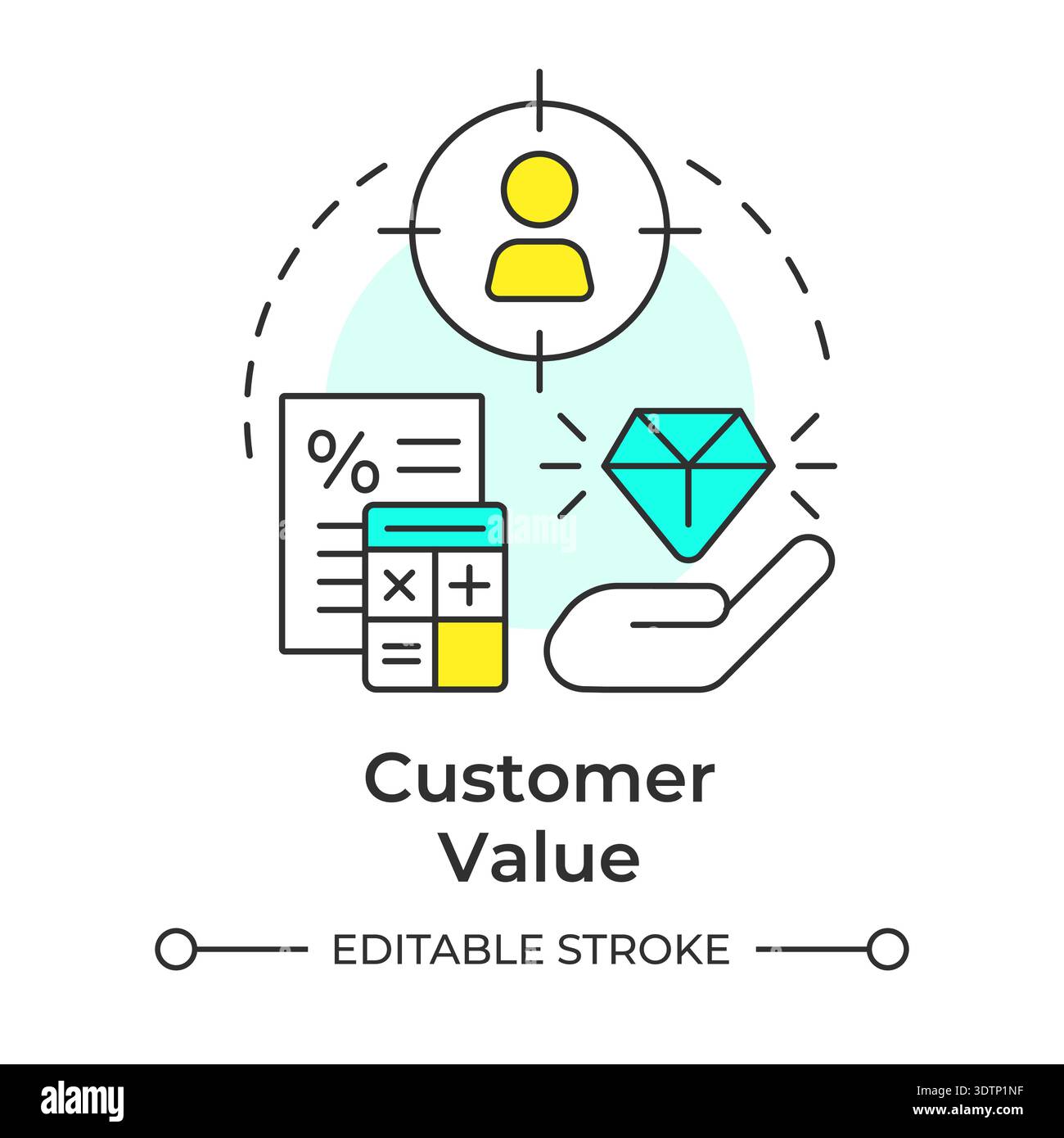 Customer value multi color concept icon Stock Vector