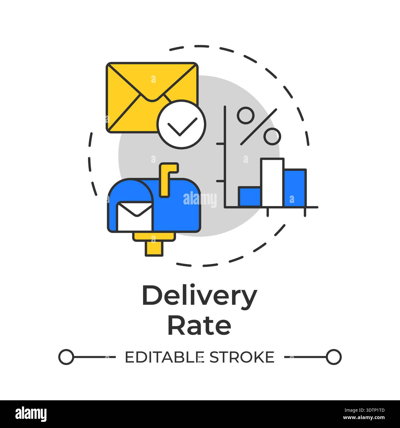 Delivery rate multi color concept icon Stock Vector