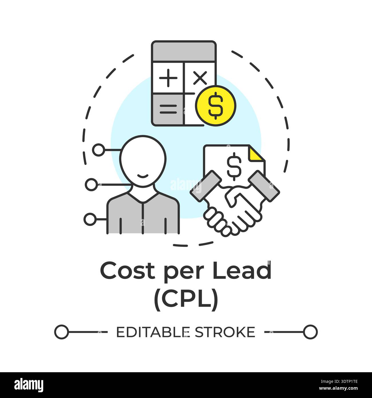 Cost per lead multi color concept icon Stock Vector