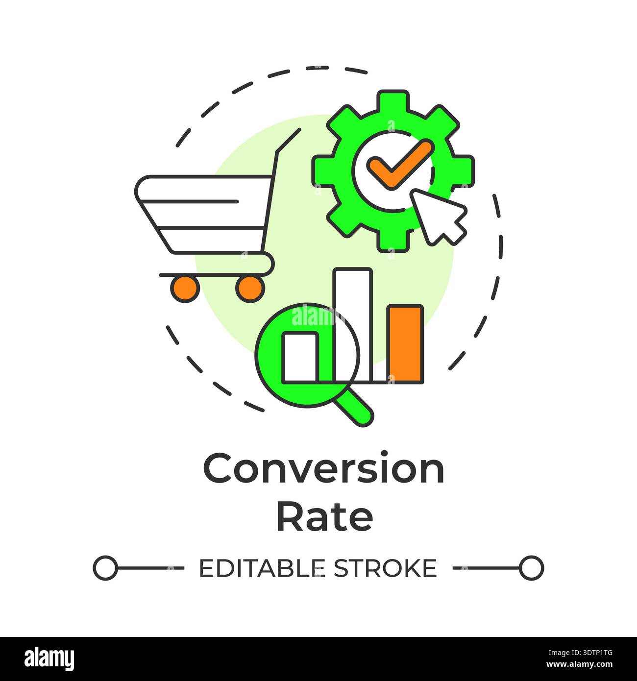 Conversion rate multi color concept icon Stock Vector