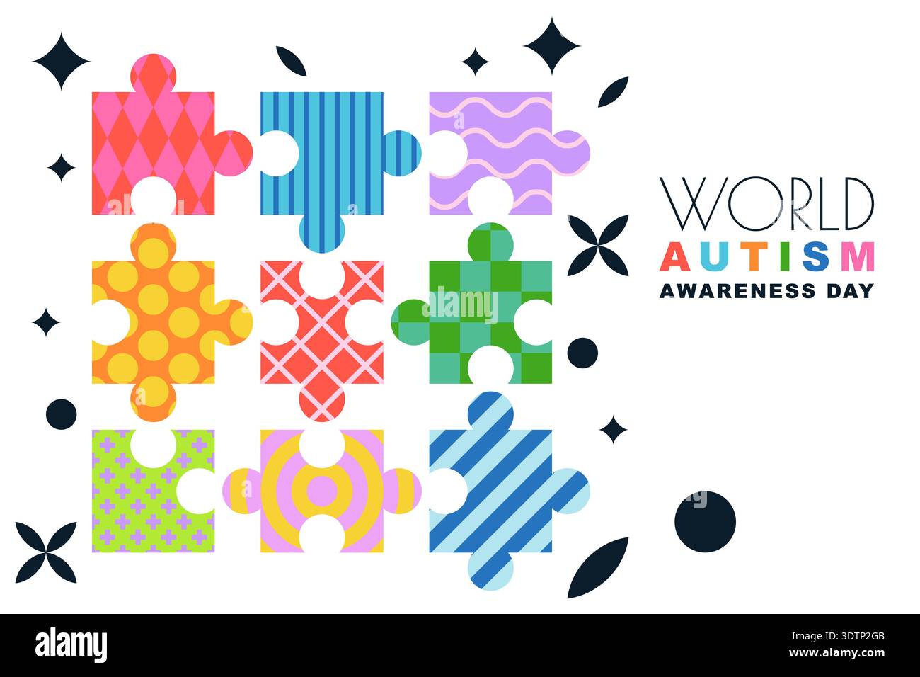 World Autism Awareness Day poster banner flyer. Vector illustration of ...