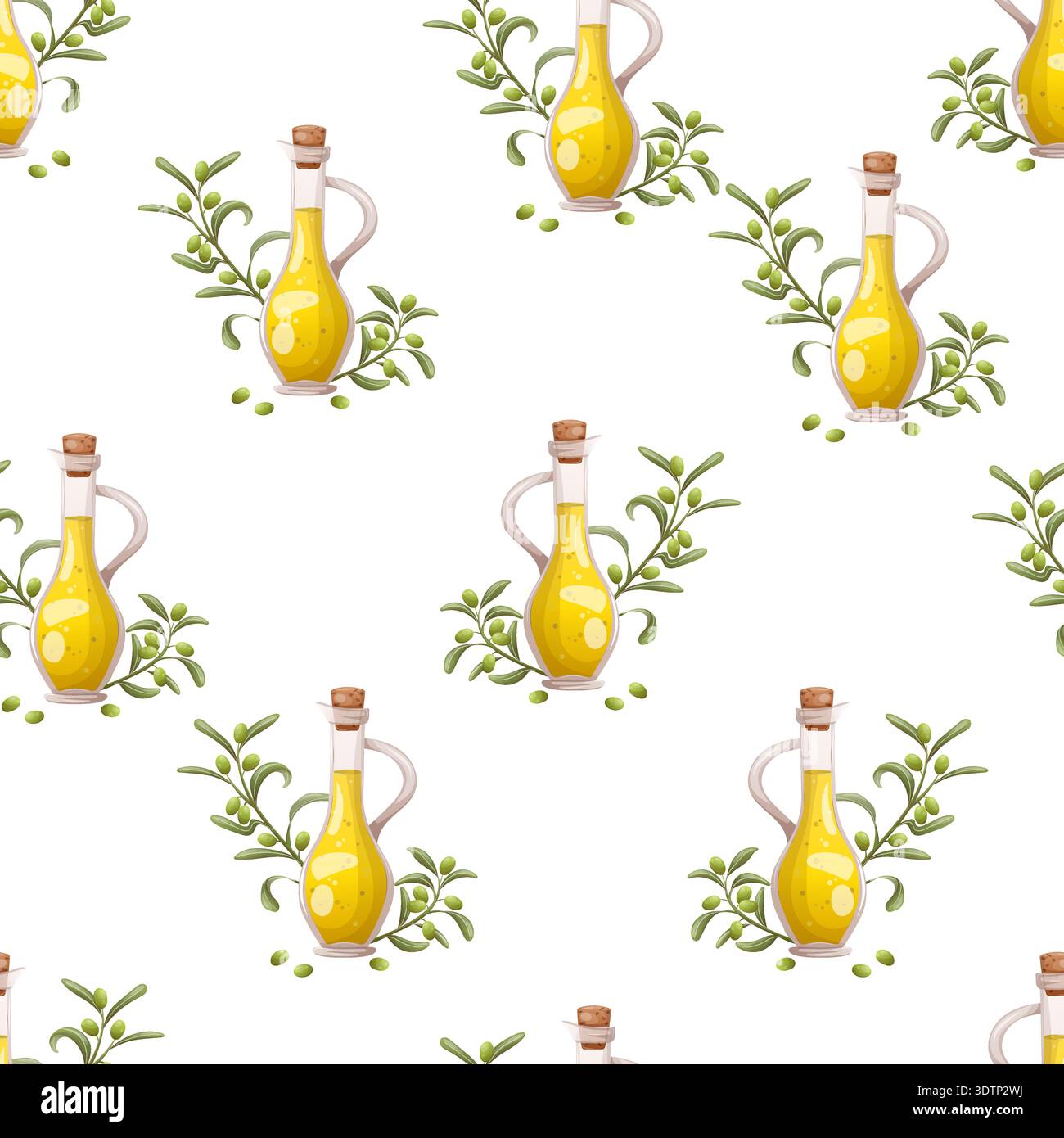 Seamless olive oil seamless pattern Stock Vector