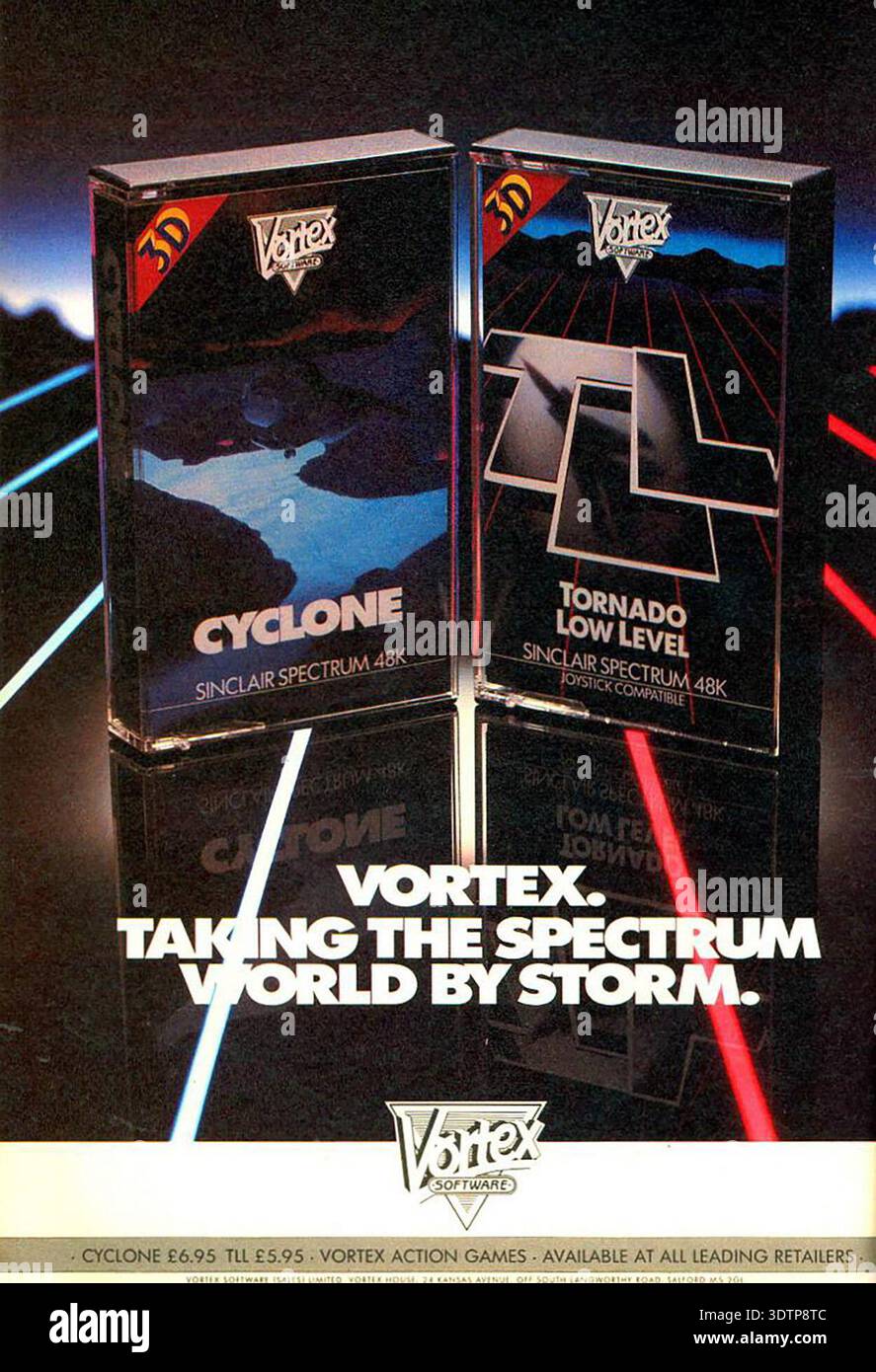 1984 Cyclone and T.L.L. (Tornado Low Level) games on tapes for the