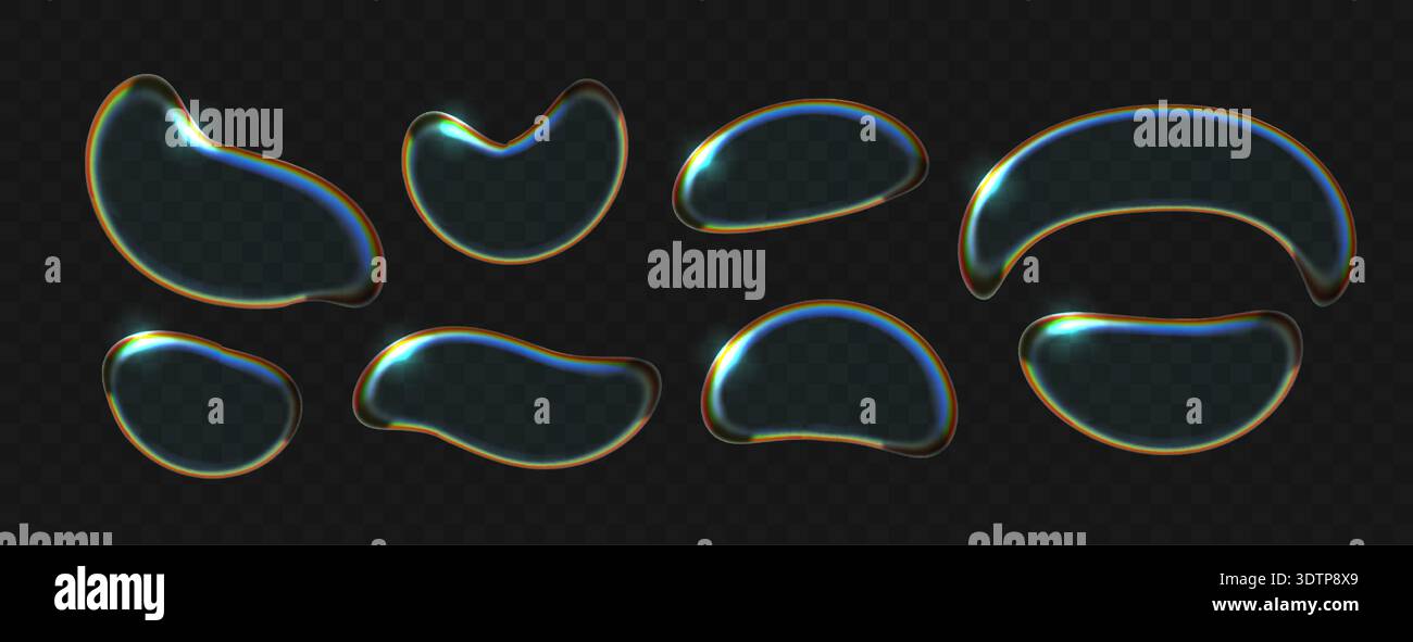3d glass clear transparent blob shape. Stock Vector
