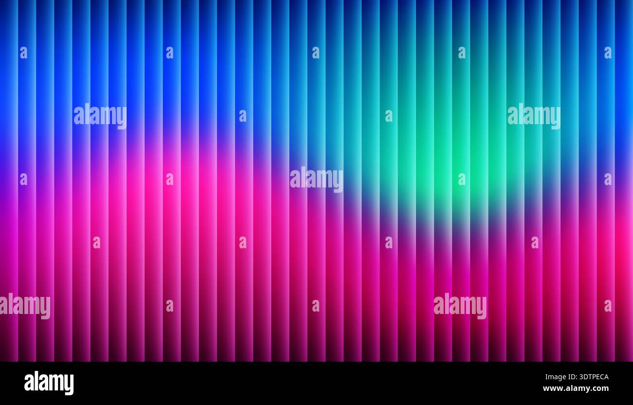 Glass effect colorful gradient striped vector background. Abstract creative bright refracted textured backdrop for presentations, banners Stock Vector