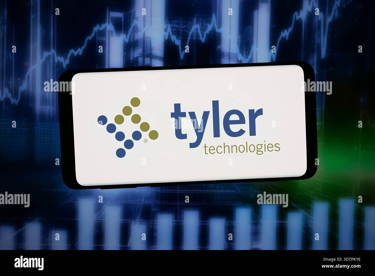 In this photo illustration, the logo of US software company Tyler ...