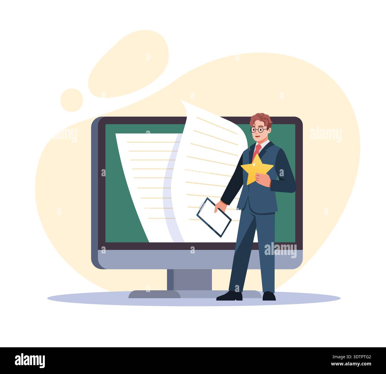 Article editing. Internet blogging evaluation, content management, error correction, quality assessment, digital documentation, customer feedback or Stock Vector