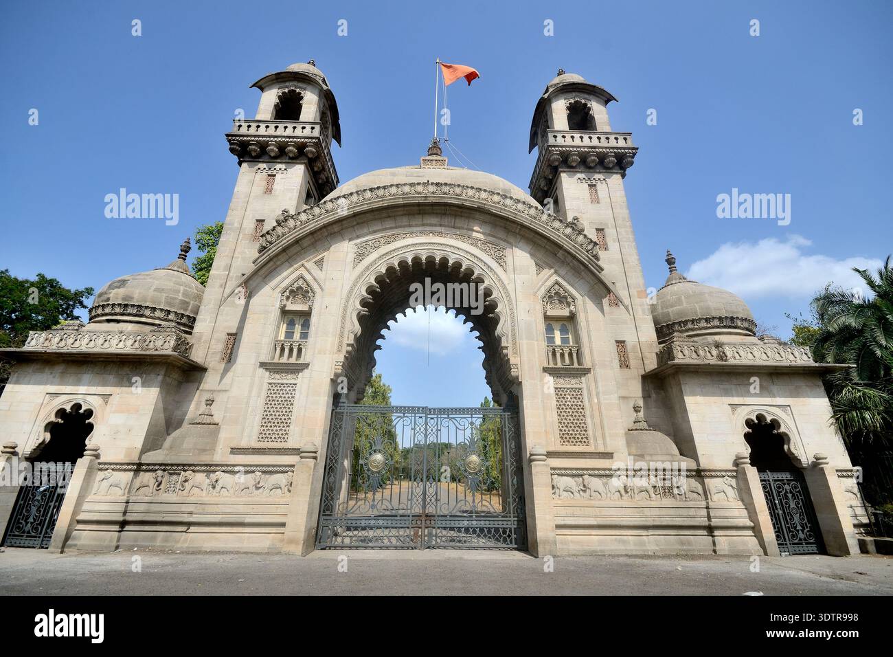 Entrance gate of The Lakshmi Vilas Palace, built in 1890 by the British ...