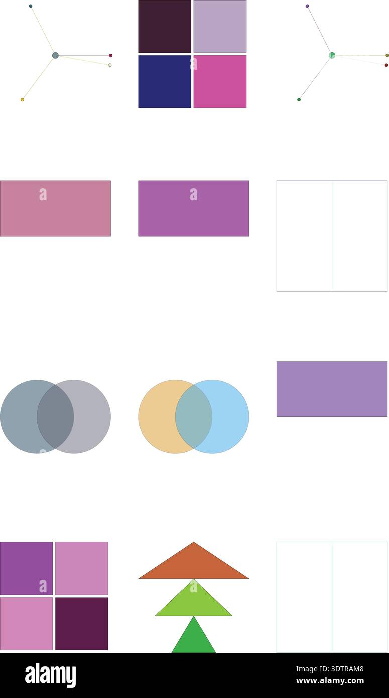 Collection of abstract infographic elements including color palettes ...