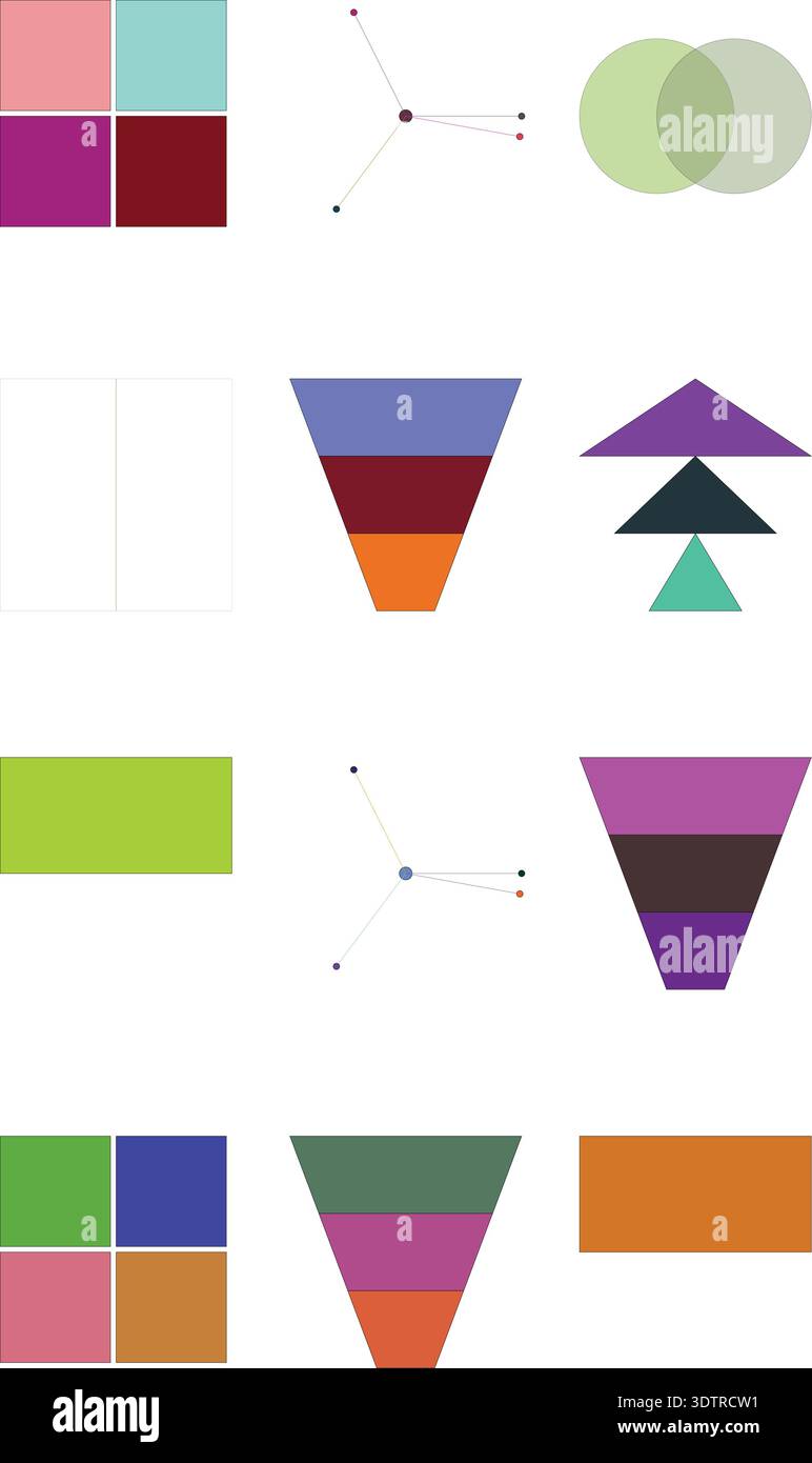 A vibrant collection of abstract infographic elements including charts ...