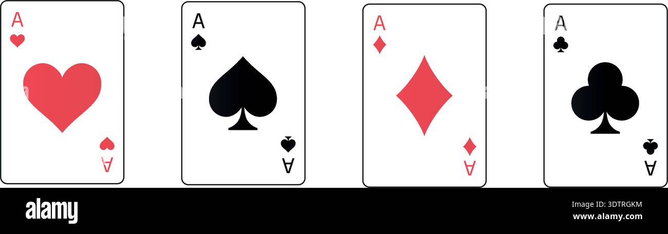 Playing card suits icon set. Stock Vector
