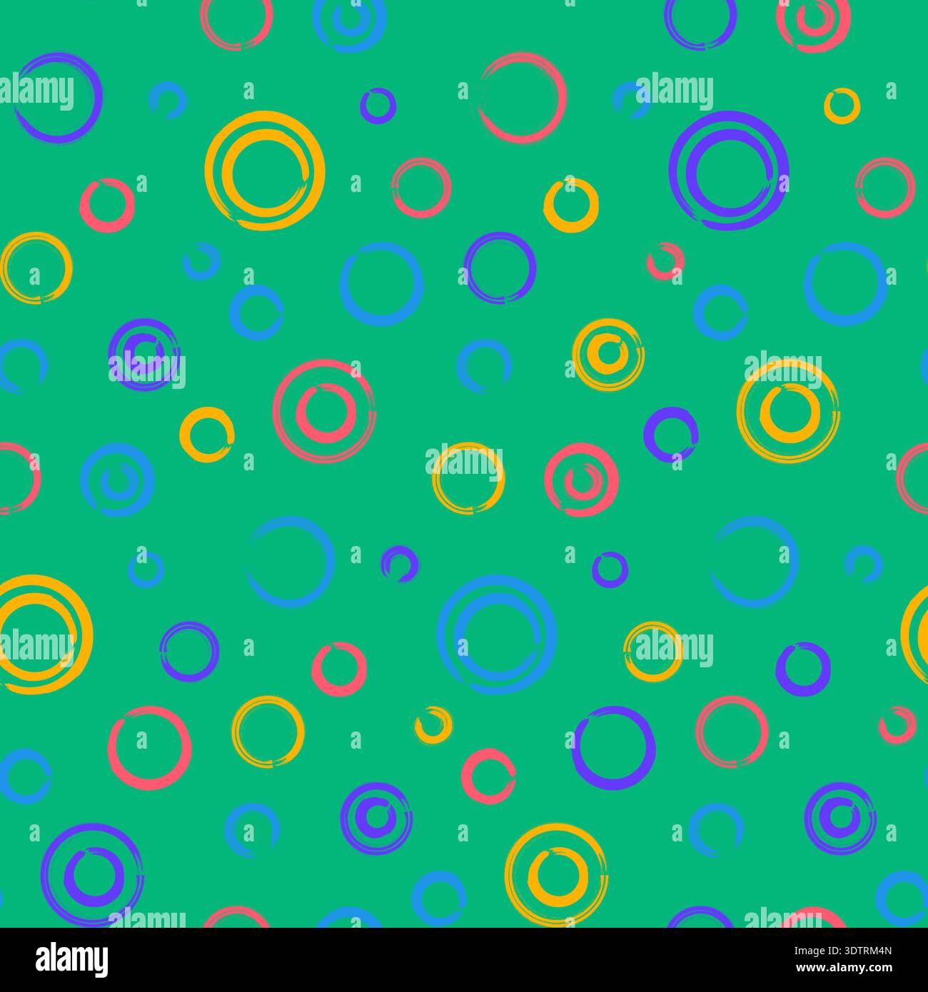 Colorful seamless grunge pattern featuring abstract shapes, doodles, scribbles, geometric elements and bubbles Stock Vector