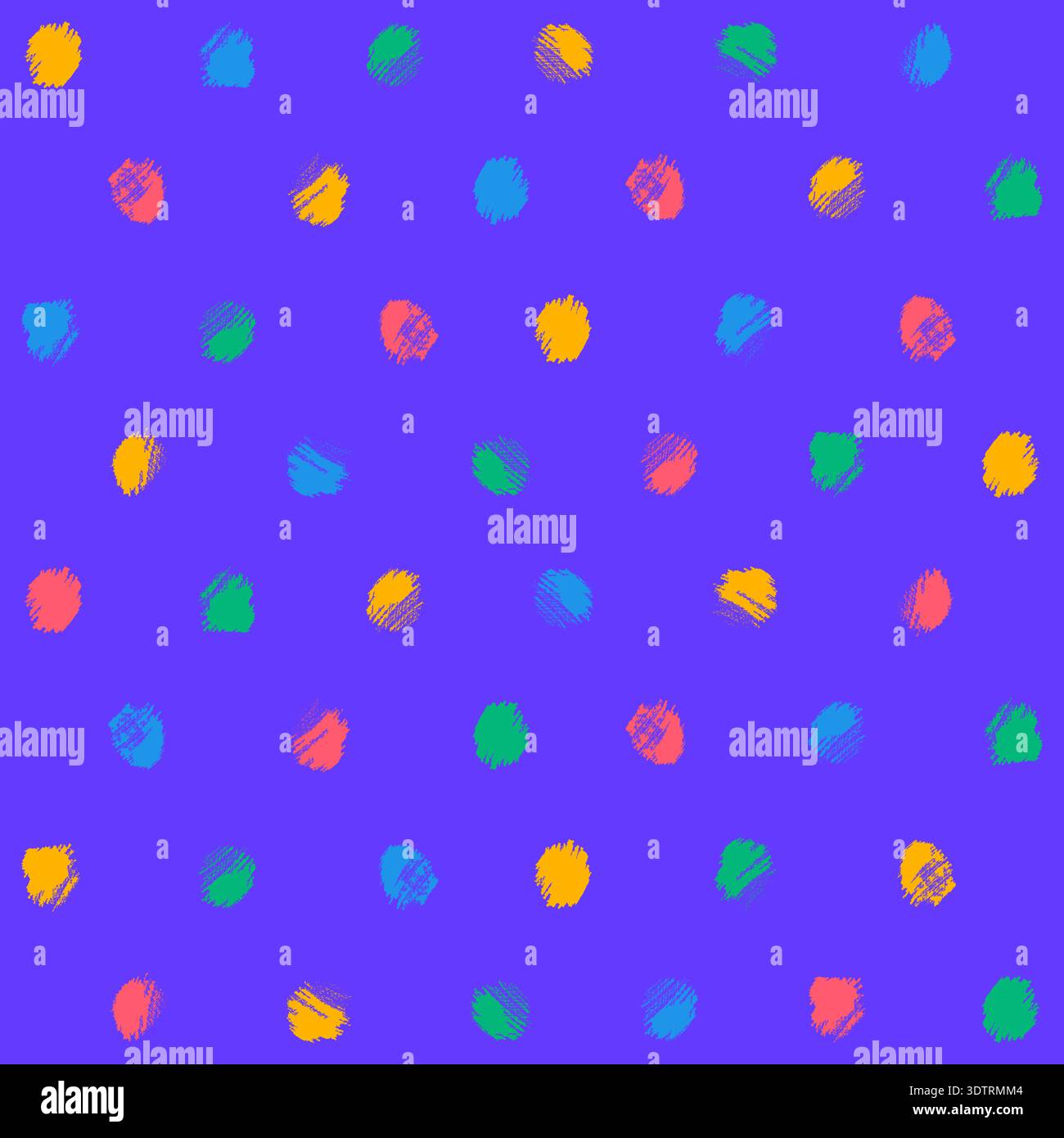 Bright colorful seamless grunge pattern featuring abstract shapes, doodles, scribbles, geometric elements and dots Stock Vector