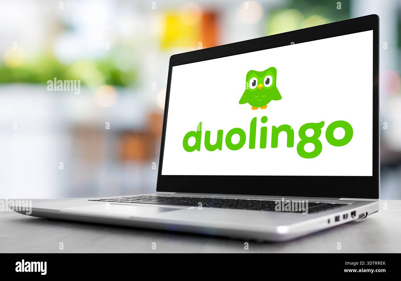 Duolingo educational technology company for different languages Stock Photo