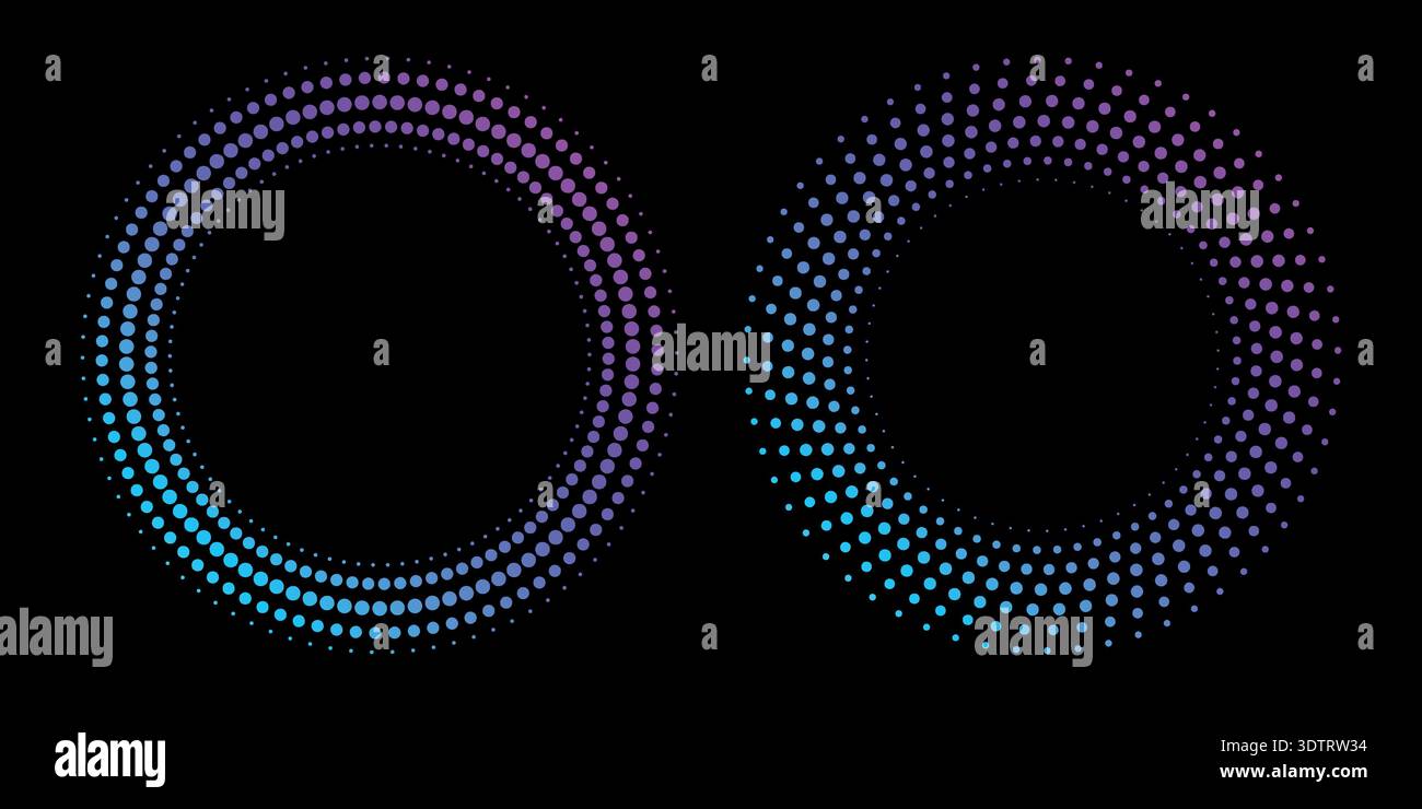 Collection of Halftone circular dotted frames set. radial dots pattern, abstract vintage circular graphic element Vector illustration Stock Vector