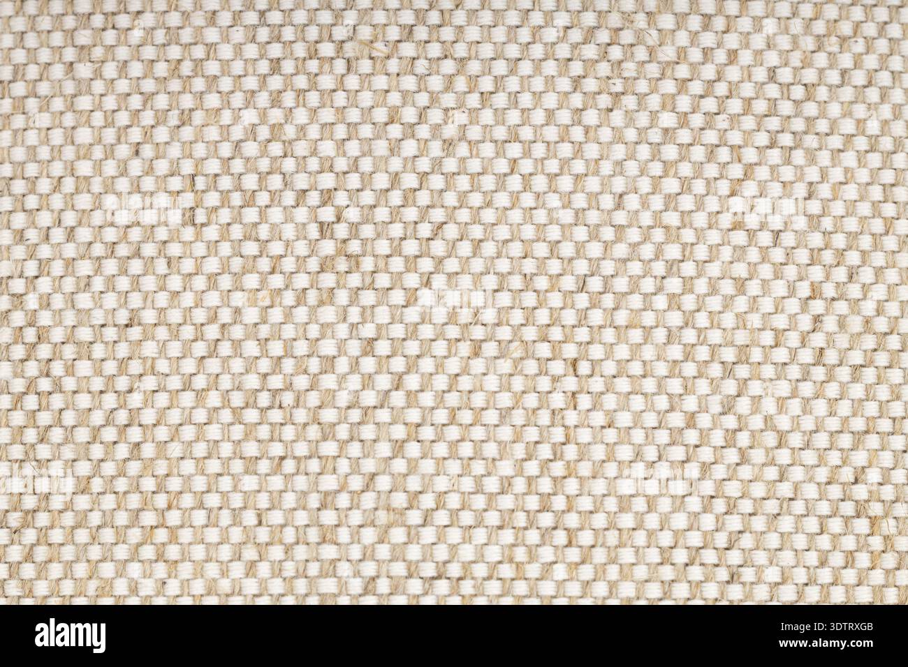 Beige Woven Fabric Texture Close Up Background Stock Photo
