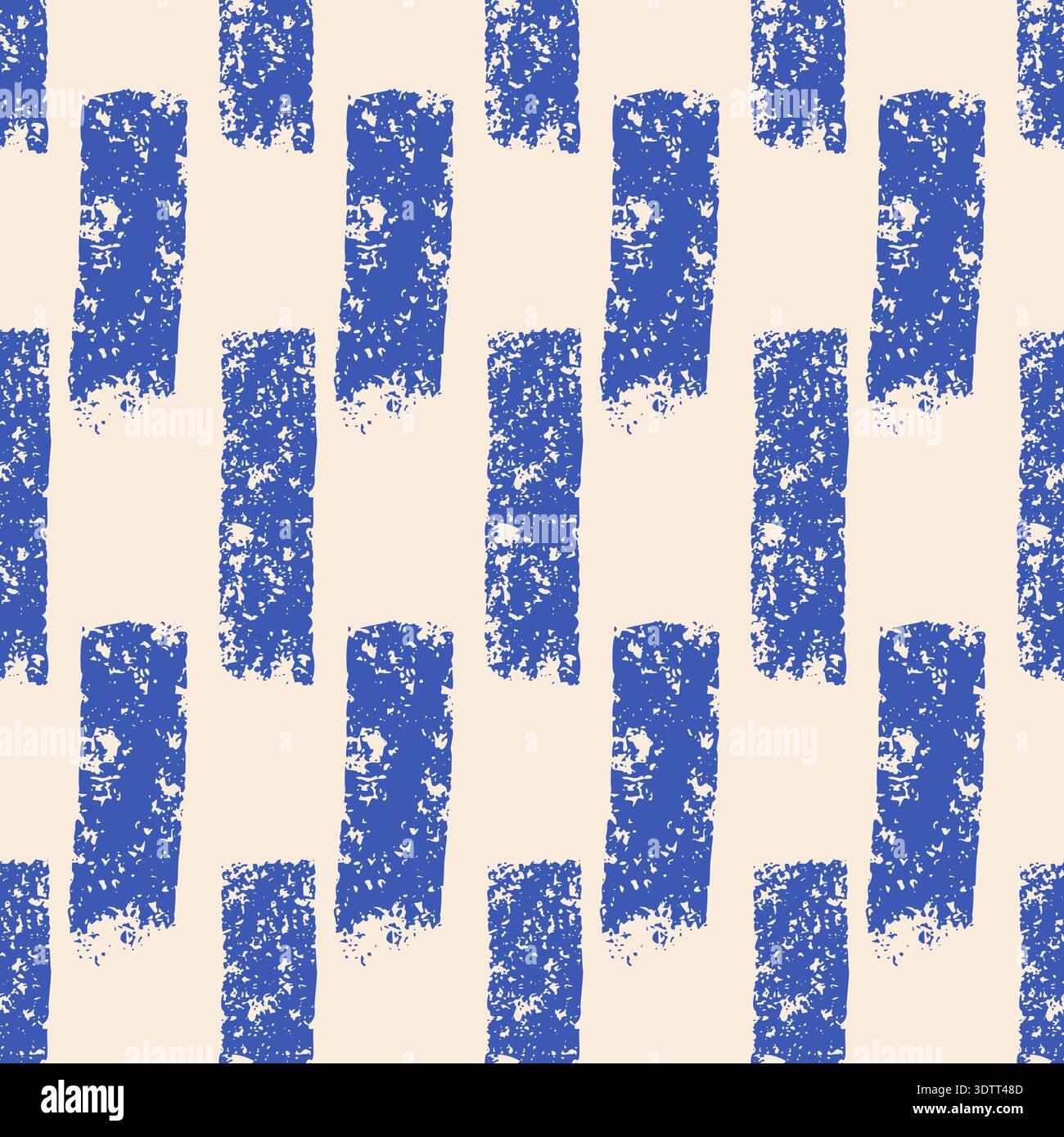 Small dash blue lines seamless pattern. Surface design geometric handmade short vertical bricks motif. Hand drawn mini streaks texture. Vector repeat Stock Vector