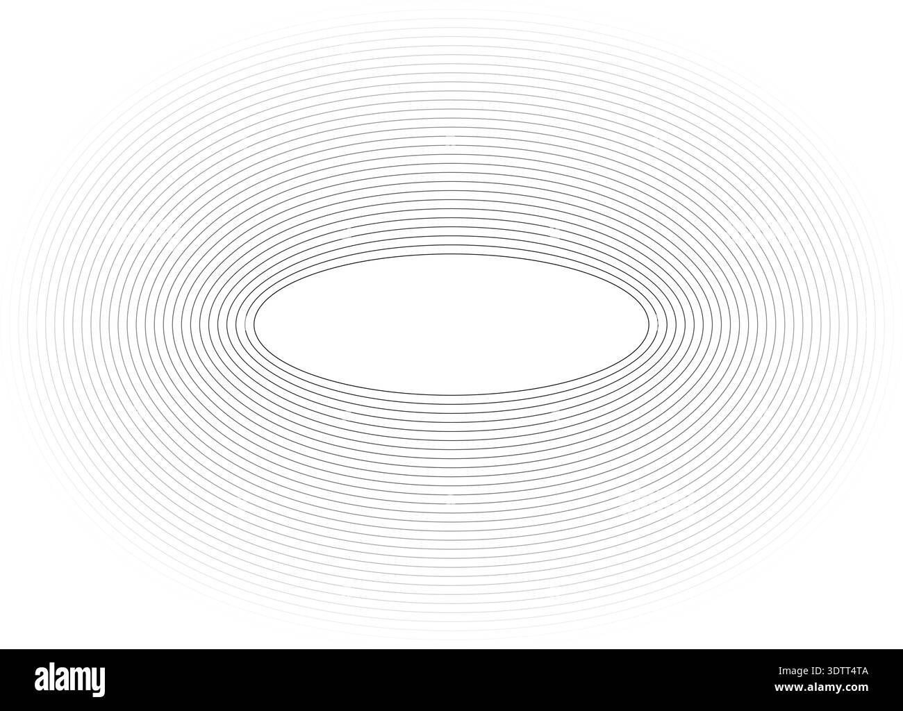 Circular oval frame with twenty-nine concentric solid lines, equal thickness, gradient applied from inner to outer lines. Stock Vector